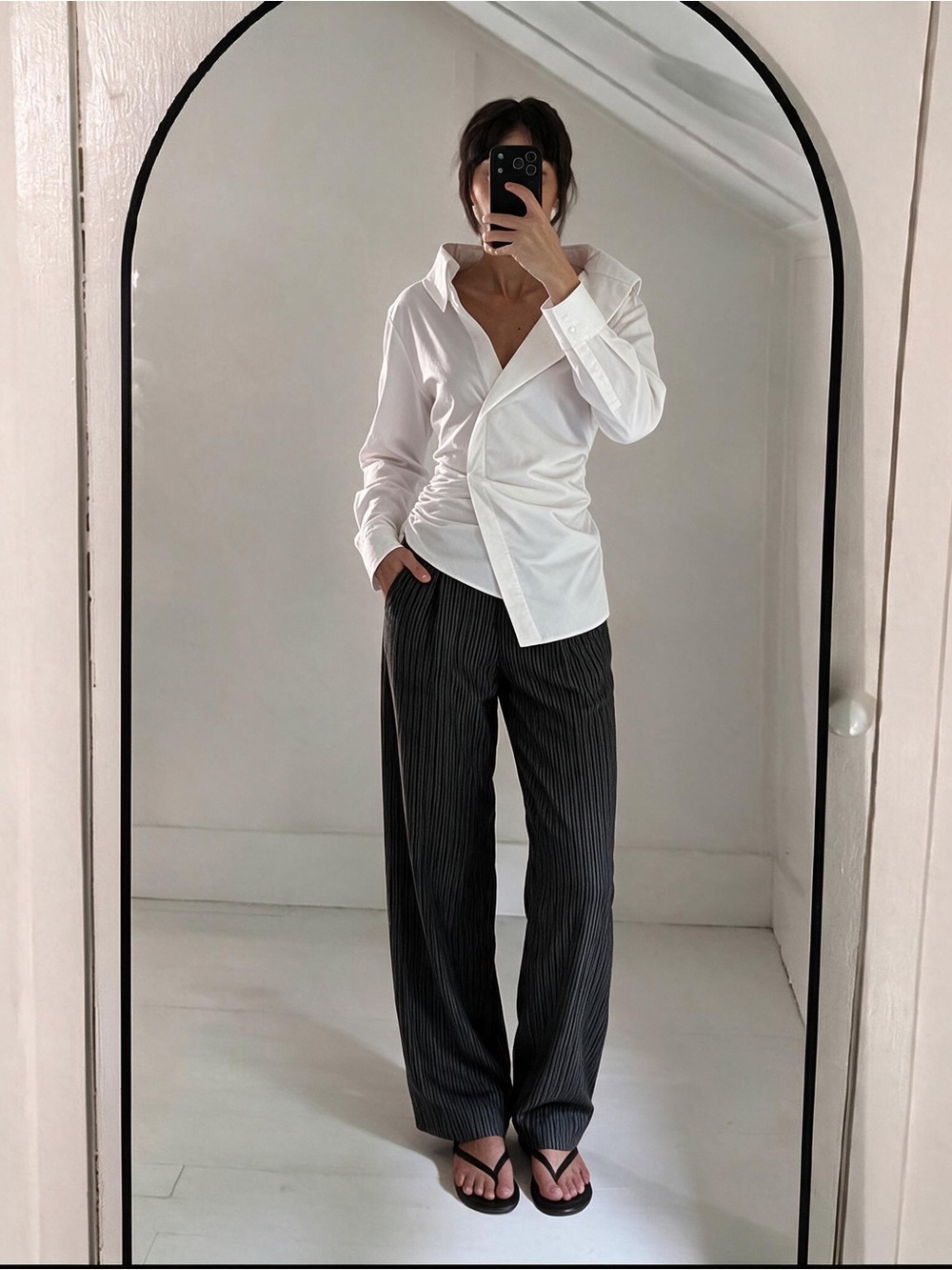 Jacquemus La Chemise Elie Asymmetric Cotton Blouse White